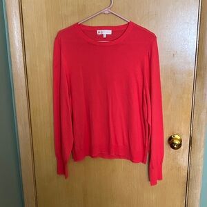 Jude Connally XL Sweater 100% Pima Cotton Crewneck Long Sleeve Red Breathable